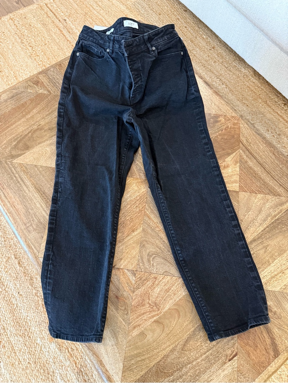 LOFT Black Straight-Leg Jeans